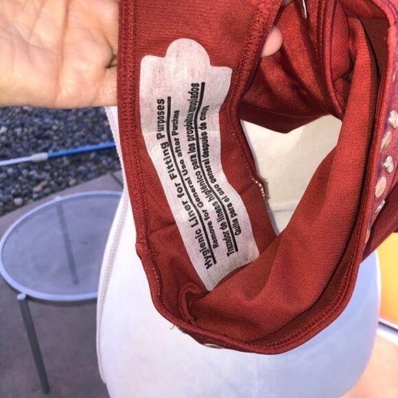 No Boundaries Swimsuit Girls Size 5 One Piece Rust Color Gold Discs New NWOT - Picture 4 of 11